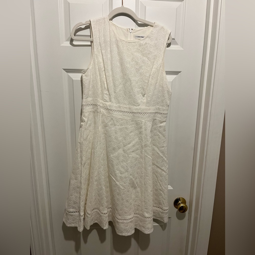 Calvin Klein White Eyelet Dress